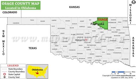 Osage County Map, Oklahoma