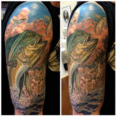 Mahi Mahi/Dolphin Fish Half Sleeve by Timothy B Boor: TattooNOW