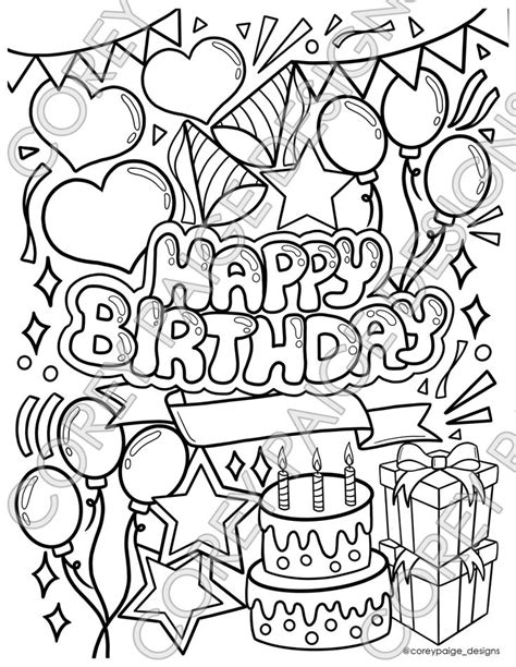 Happy Birthday Coloring Sheet | Birthday coloring pages, Happy birthday ...