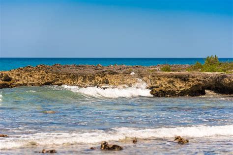 Rocky Beach in Bayahibe, La Altagracia, Dominican Republic. Copy Space ...