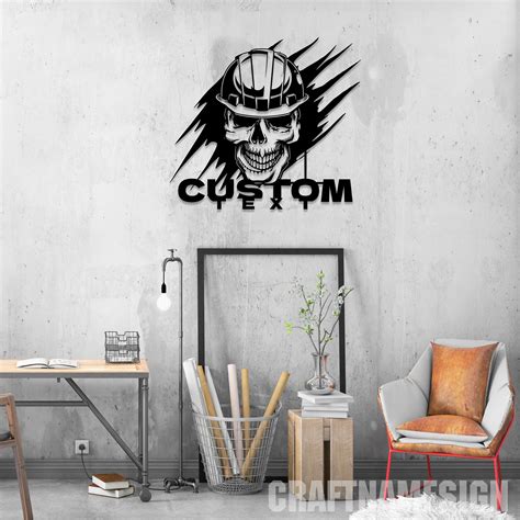 Personalized Sugar Skull Metal Wall Art - Craft Name Sign