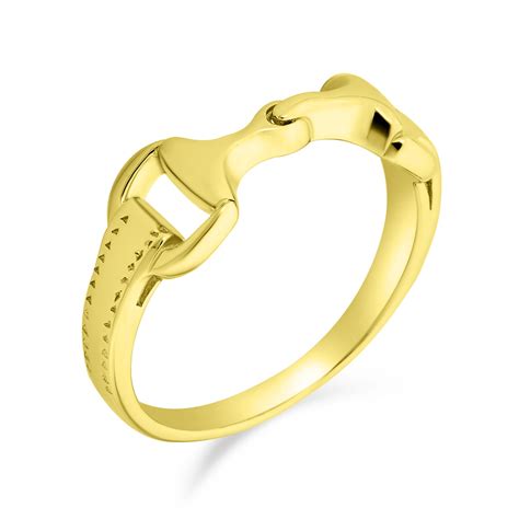 Western Jewelry Equestrian Horse Snaffle Bit Band Ring Gold Silver ...