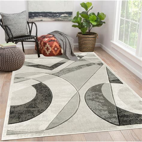 Modern Geometric Shapes Hand-Carved Soft Living Room Area Rug - Walmart.com - Walmart.com