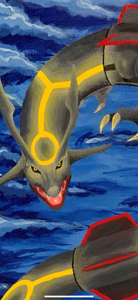 Shiny Rayquaza Original Pokemon Painting | Etsy