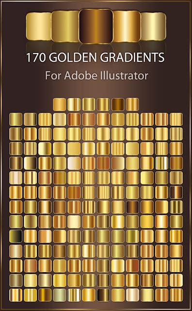Quality Graphic Resources: 170 Golden Gradients for Adobe Illustrator