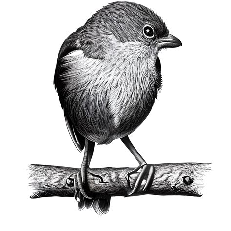 Songbird Black And White Drawing Free Stock Photo - Public Domain Pictures