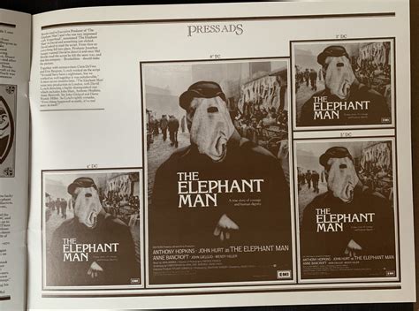 David Lynch, The Elephant Man 1980 UK press book : Pleasures of Past Times