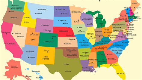 Acquire Usa Map With States And Capitals Free Vector - Www