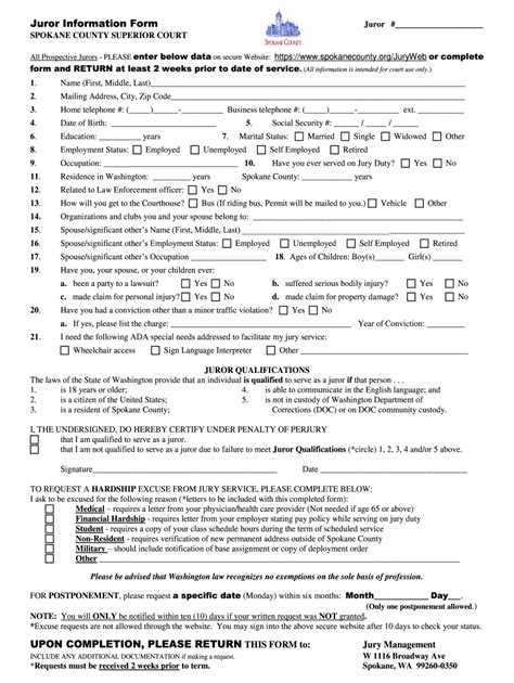 Spokane County Superior Court Civil Forms - CountyForms.com