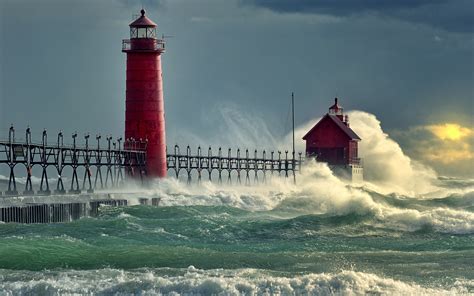 lighthouse, Sea, Storm Wallpapers HD / Desktop and Mobile Backgrounds