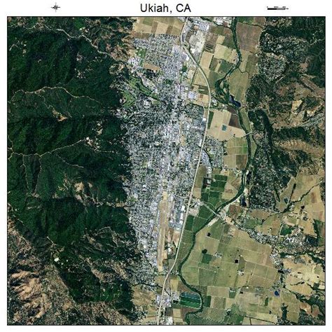 Aerial Photography Map of Ukiah, CA California