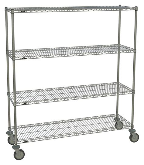 METRO Mobile Wire Shelving Unit, 60 inW x 18 inD x 67 7/8 inH, 4 ...