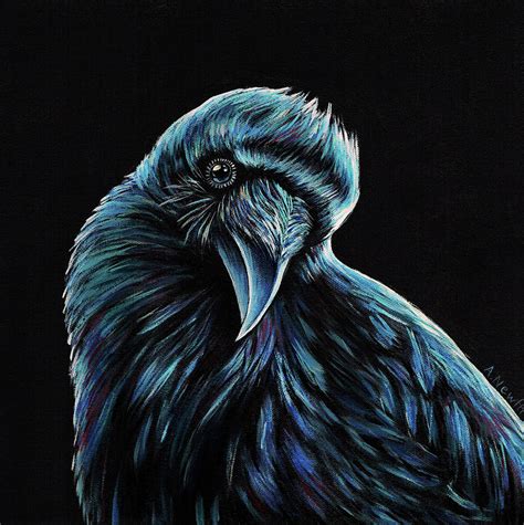 Curious Raven Painting by Alison Thomas Newth - Fine Art America