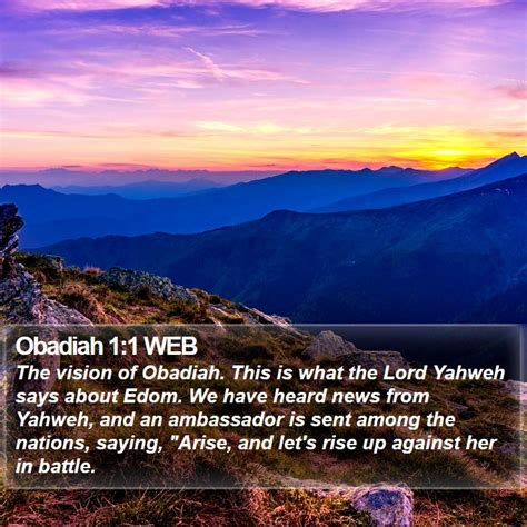 Obadiah 1:1 WEB - The vision of Obadiah. This is what the Lord