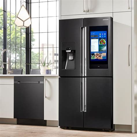 Samsung Counter Depth Family Hub Smart Refrigerator with Flex Zone - 22 cu. ft., 36 Inch Black ...