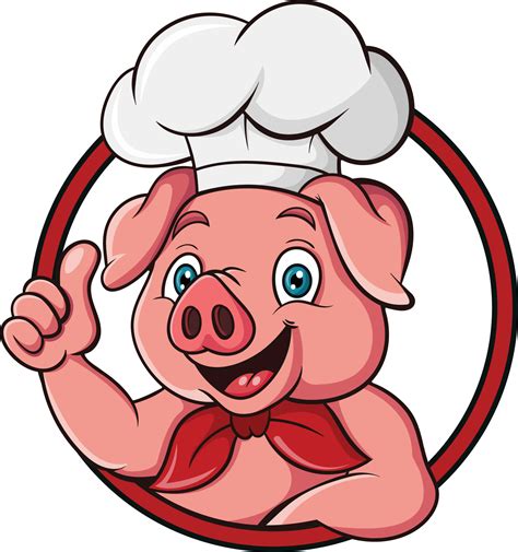 Cartoon pig chef giving thumb up 5332256 Vector Art at Vecteezy