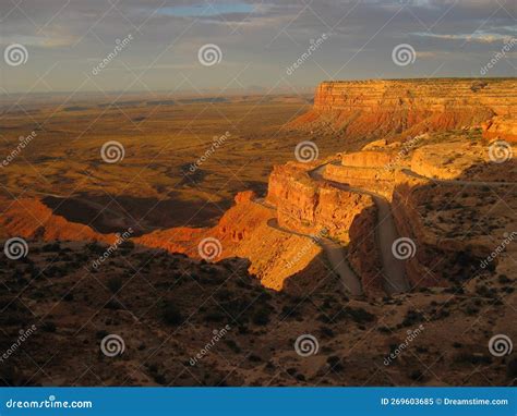 Sunrise at Moki Dugway Overlook in Utah, Highway 261 Stock Image - Image of overlook, road ...