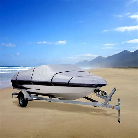 Gray Heavy Duty Waterproof Mooring Boat Cover Fits Length 20' 21' 22' Superior Trailerable Boat ...