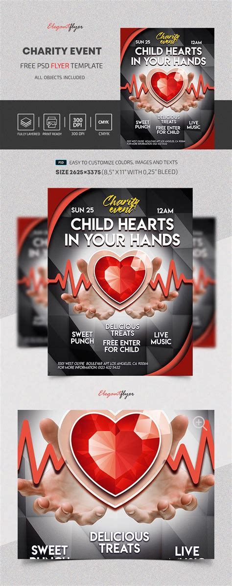 White Creative Charity Event Free Flyer Template PSD | by Elegantflyer