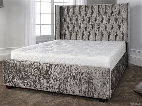 Gabriella Silver Crushed Velvet Bed Frame | FADS