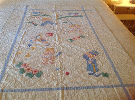 Vintage baby quilt Appliqué vintage baby quilt Nursery wall | Etsy