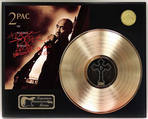 Tupac Shakur 2Pac - Me Against The World Gold LP Record Signature Display - Gold Record Outlet ...