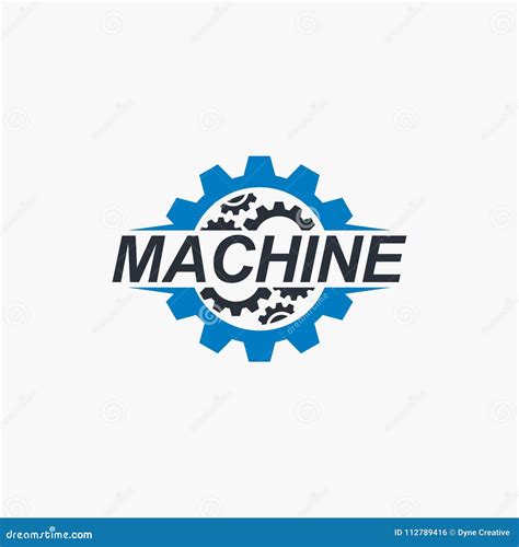 Gear Machine Logo Vector Illustration Stock Vector - Illustration of ...