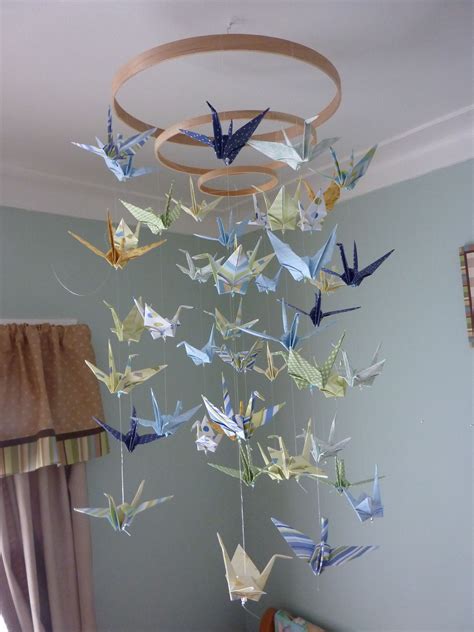 DIM (did it myself!) Baby Origami Paper Crane Mobile Chandelier | Origami paper crane, Origami ...