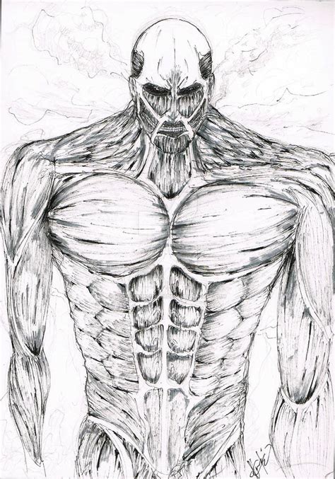 Colossal Titan Fansketch~ by watashiwaFUHRERdesu on DeviantArt