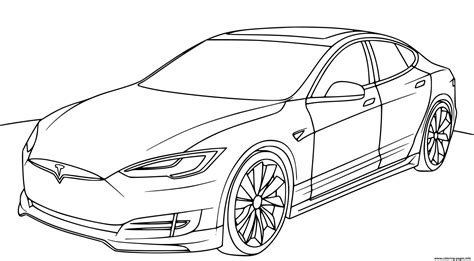 Tesla Model S Coloring page Printable | Cars coloring pages, Tesla model s, Tesla