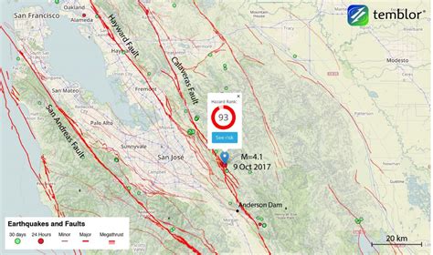 M=4.1 earthquake along the Calaveras Fault shakes San Jose - Temblor.net