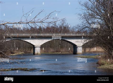 historic humpback bridge in the river Kasari Stock Photo - Alamy