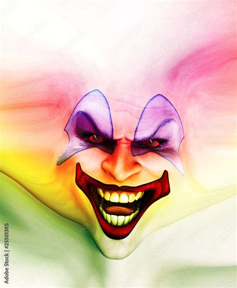 Evil Skin Face Clown Stock Illustration | Adobe Stock