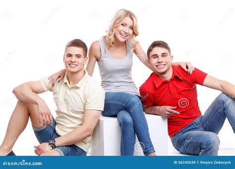 Three Friends Posing on Isolated Background Stock Image - Image of isolated, friendship: 56242639