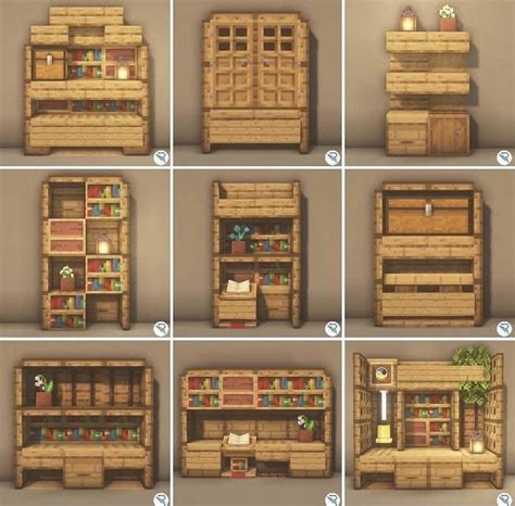 minecraft || closet, desk, and shelf inspo! | Minecraft designs ...