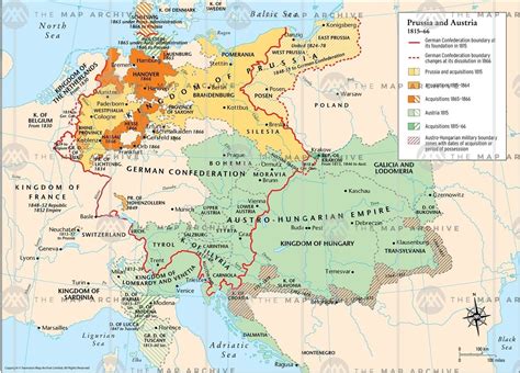 Central Europe, Prussia and Austria and their acquisitions 1815-66 ...