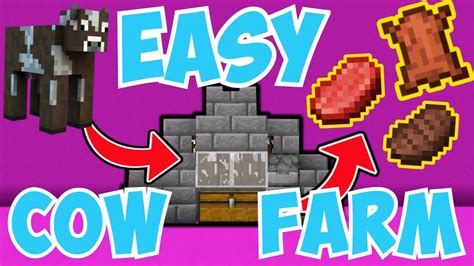 How to Make a LEATHER FARM in Minecraft: EASY COW Starter Farm Minecraft LEATHER/STEAK FARM ...