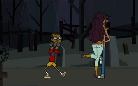 two cartoon characters are walking in the dark