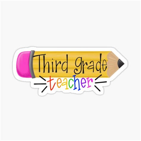 "Third Grade Teacher" Sticker for Sale by BrookeBrielle | Redbubble