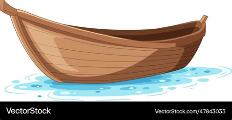 Wooden boat isolated on white background Vector Image