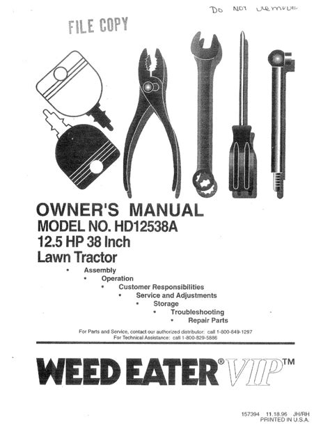 WEED EATER VIP 157394 OWNER'S MANUAL Pdf Download | ManualsLib