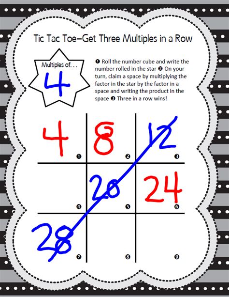 Multiples Tic Tac Toe Game - Math Coach's Corner