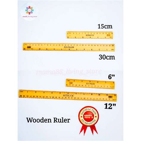 Wooden Ruler 15cm/30cm Pembaris Kayu