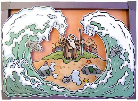 Parting Of The Red Sea Clipart 5b305e46e3f8b Moses 420276 | Miracles in the bible, Bible crafts ...