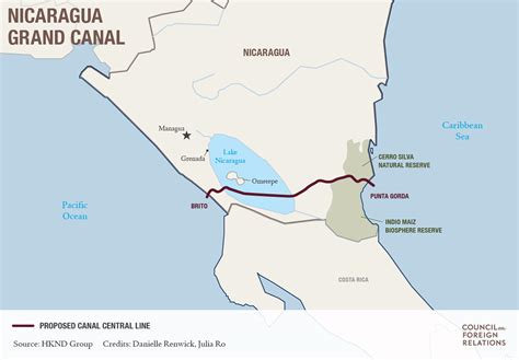 Nicaragua Canal Map