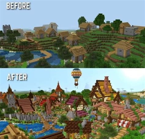 Minecraft Village transformation | Minecraft blueprints, Minecraft ...