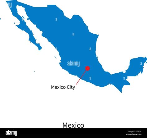 Detailed vector map of Mexico and capital city Stock Vector Image & Art ...