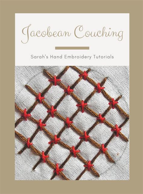 Tutorial : Jacobean Couching : Hand embroidery for beginners : Jacobean Couching Stitch is the ...
