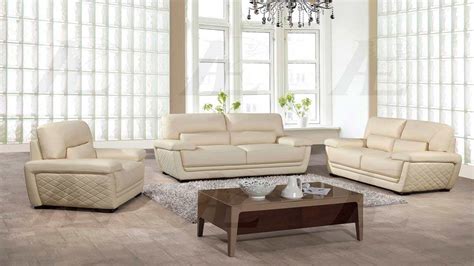 Cream Italian leather sofa set AEK 019 | Leather Sofas