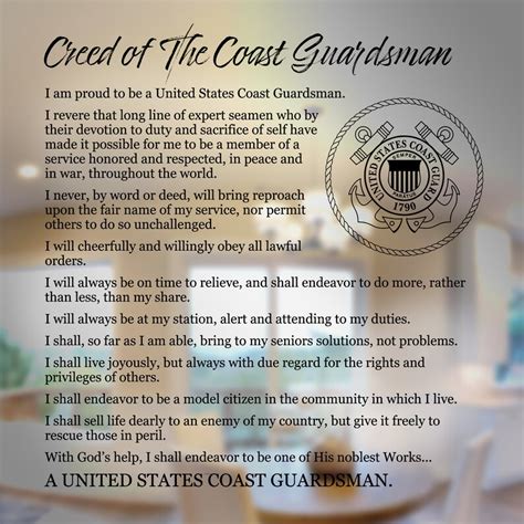 Laser Engraved Coast Guard Creed USCG Mirror Plaque US Coast - Etsy